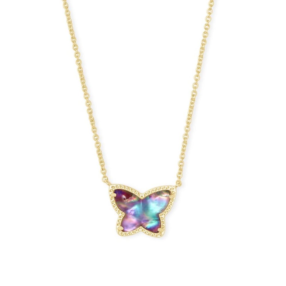 Kendra Scott Lillia Butterfly Lilac Abalone Necklace Gold Plated - Picture 6 of 7